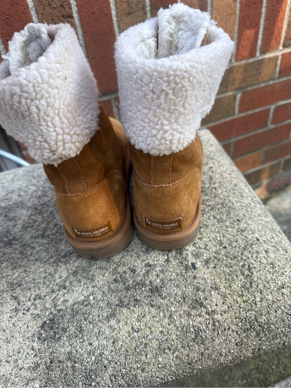 Koolaburra by UGG Lytta Short Chestnut Suede Boots Girls Size 4